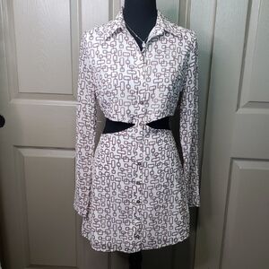 NWOT Cotton Candy LA Patterned Cut Out Long Sleeve Mini Dress Size Small